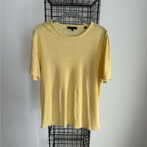 Vince Soft Yellow Linen Knit Top